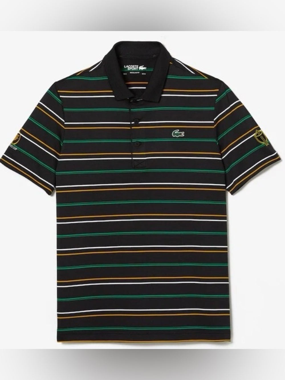 Lacoste Sport-Men’s Presidents Cup Sz M Striped Ultra-Dry Jersey Golf Polo EUC